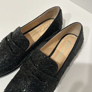 Betsy Johnson Black Bedazzled Loafer 91/2 M